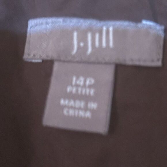 J.Jill‎ Womens Abstract Floral Print Midi Skirt-Cotton Silk-Sz 14P-Lined-Artsy - Picture 2 of 9